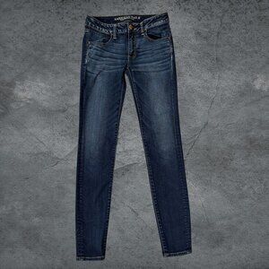 American Eagle Super Low Rise Jegging Women's Jeans Dark Wash Size 6 Long